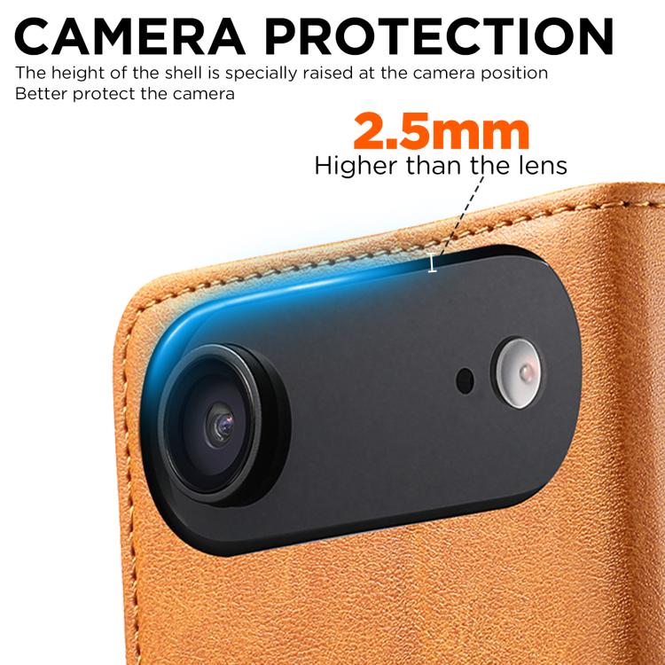 For iPhone Air Suteni Calf Texture Horizontal Flip Leather Phone Case