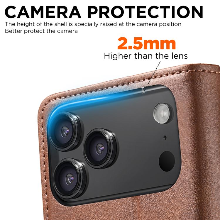 For iPhone 17 Suteni Calf Texture Horizontal Flip Leather Phone Case