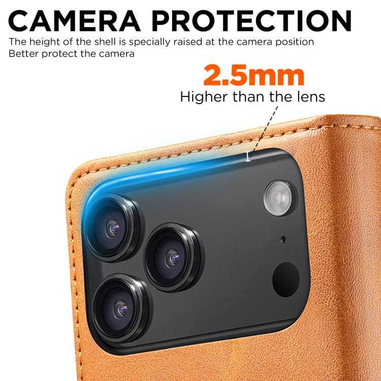 For iPhone 17 Suteni Calf Texture Horizontal Flip Leather Phone Case