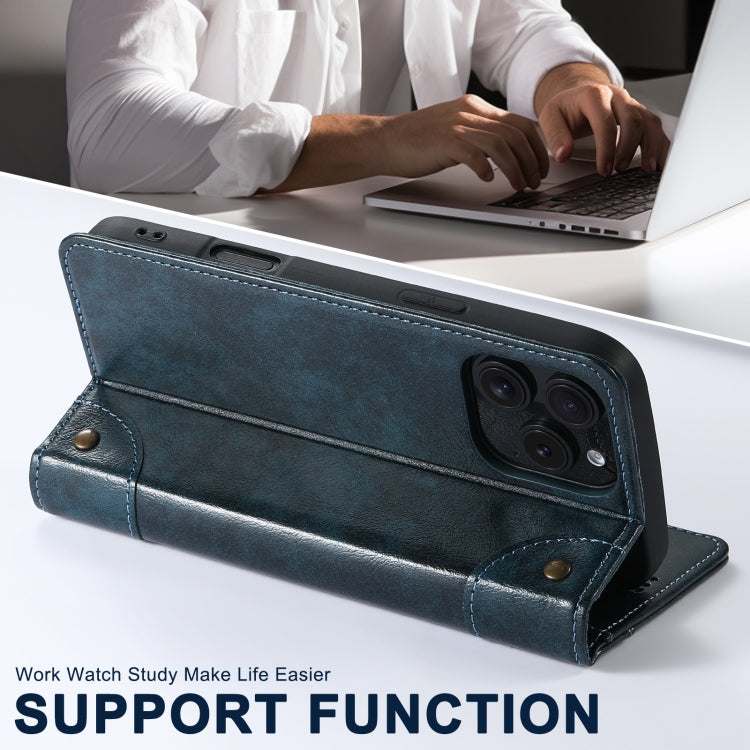For iPhone 16 Pro Suteni Baroque Calf Texture Buckle Wallet Leather Phone Case