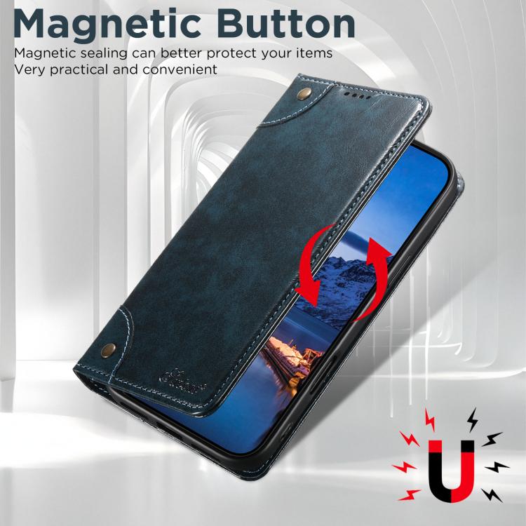For iPhone 17 Pro Max Suteni Baroque Calf Texture Buckle Wallet Leather Phone Case