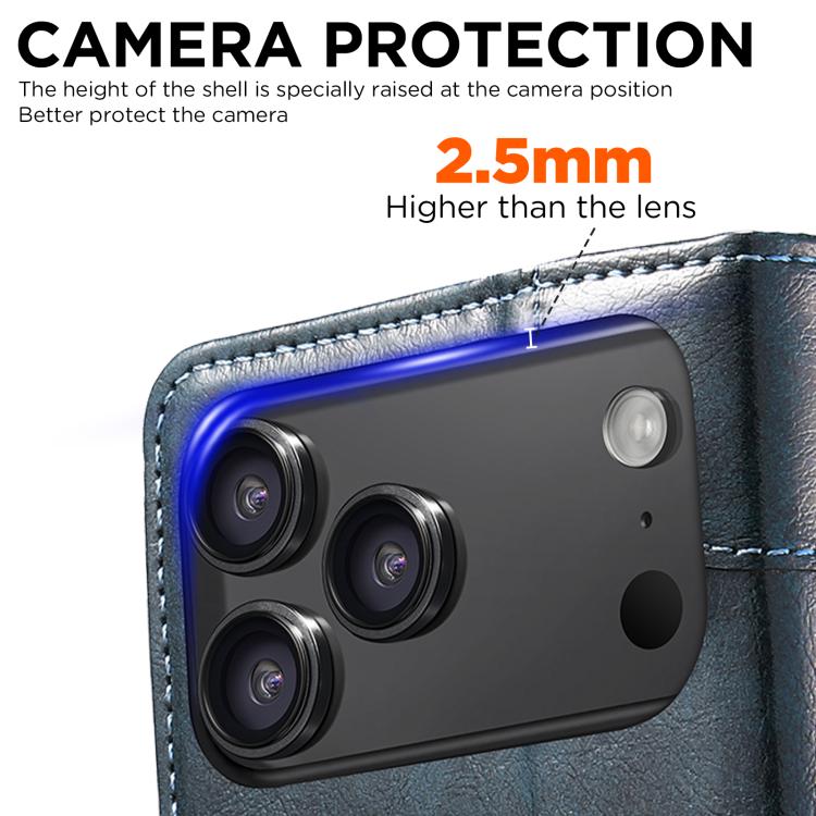 For iPhone 17 Pro Max Suteni Baroque Calf Texture Buckle Wallet Leather Phone Case