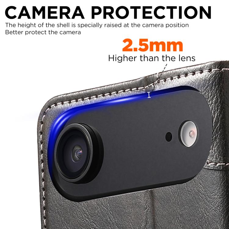 For iPhone Air Suteni Baroque Calf Texture Buckle Wallet Leather Phone Case