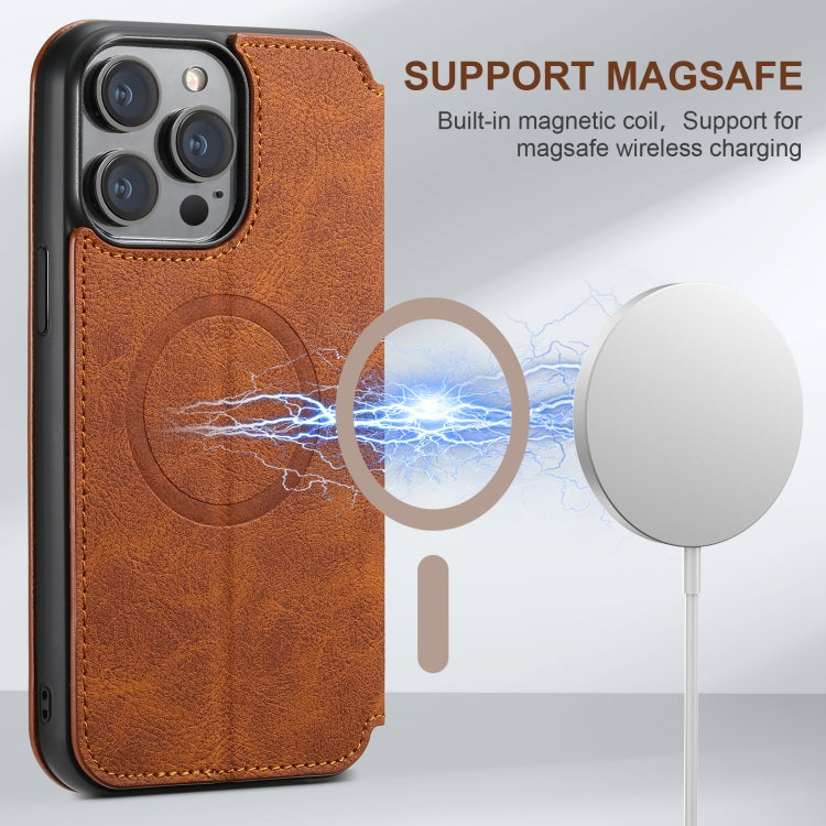 For iPhone 16 Plus Suteni J06 Retro Matte Litchi Texture Leather MagSafe Phone Case