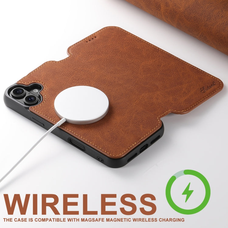 For iPhone 16 Pro Max Suteni J06 Retro Matte Litchi Texture Leather MagSafe Phone Case