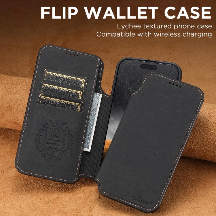 For iPhone 17 Pro Max Suteni J06 Retro Matte Litchi Texture Leather MagSafe Phone Case