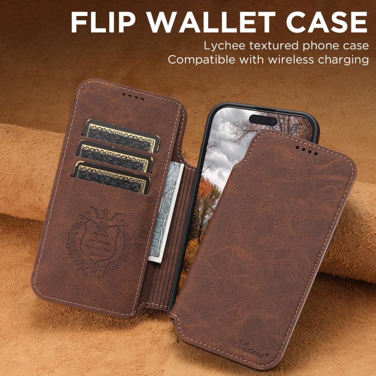 For iPhone 17 Pro Max Suteni J06 Retro Matte Litchi Texture Leather MagSafe Phone Case