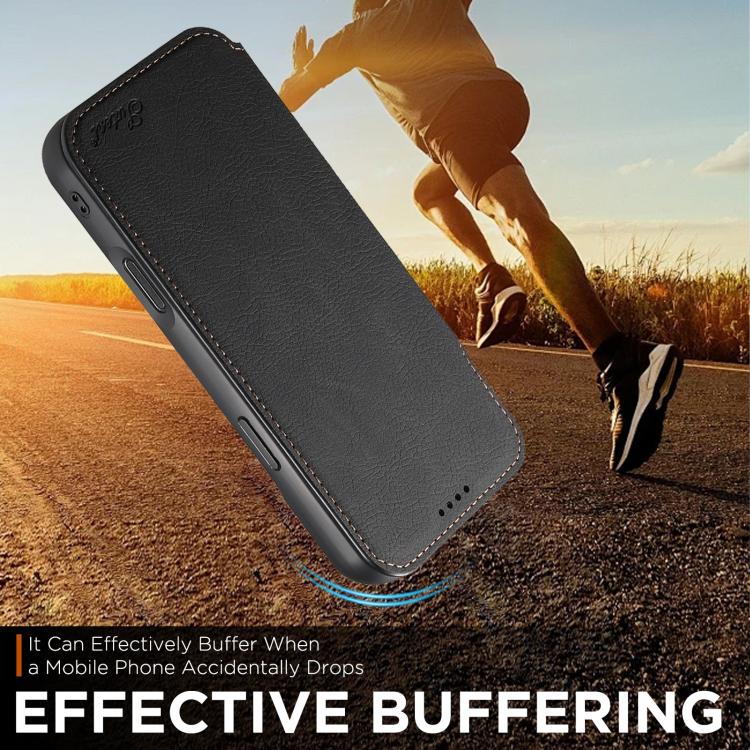 For iPhone 17 Suteni J06 Retro Matte Litchi Texture Leather MagSafe Phone Case