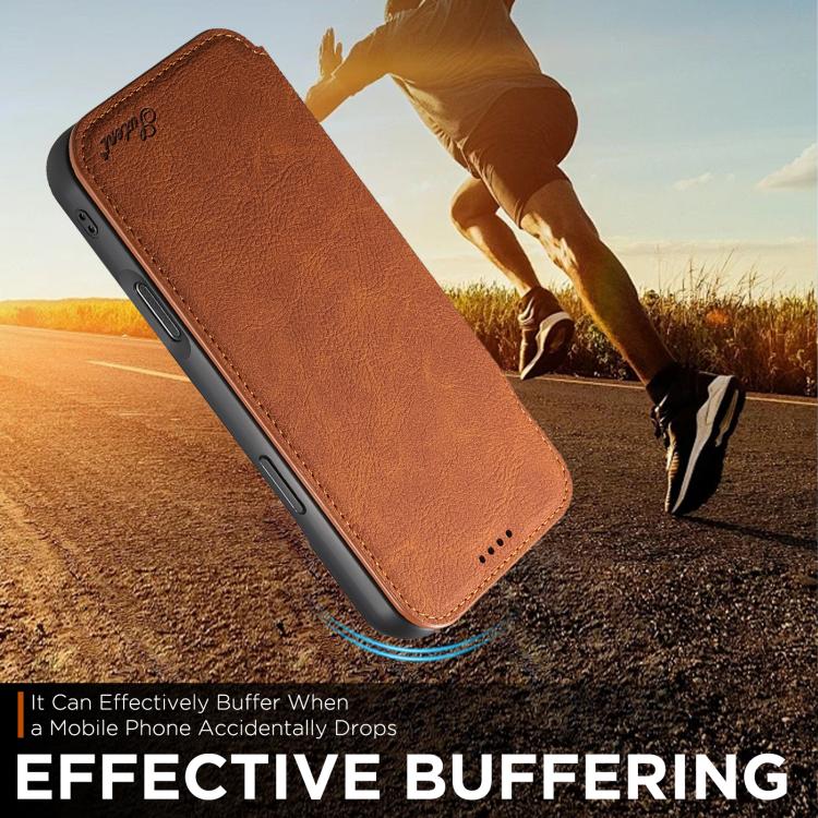For iPhone 17 Suteni J06 Retro Matte Litchi Texture Leather MagSafe Phone Case
