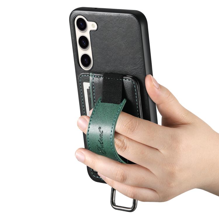 For Samsung Galaxy S26+  5G Suteni H13 Card Wallet Wrist Strap Holder PU Phone Case