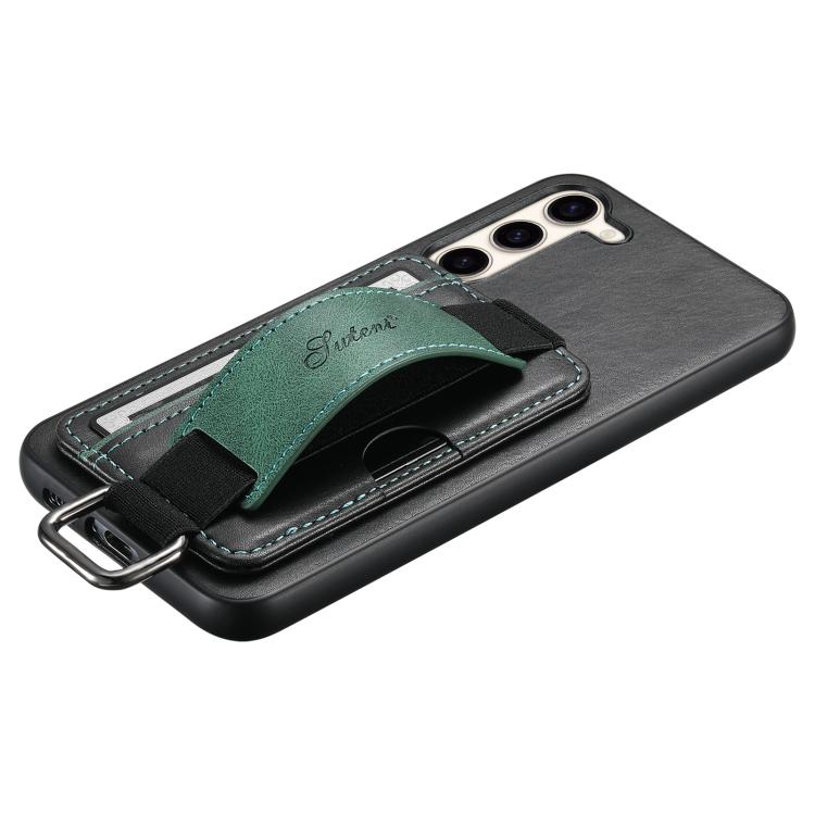 For Samsung Galaxy S26+  5G Suteni H13 Card Wallet Wrist Strap Holder PU Phone Case
