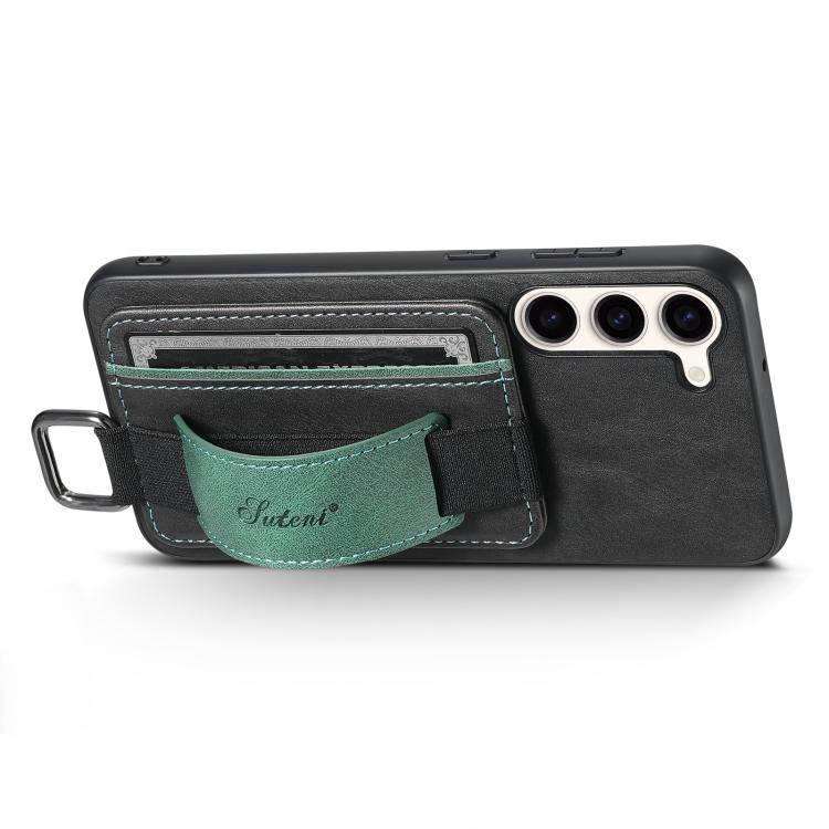 For Samsung Galaxy S26+  5G Suteni H13 Card Wallet Wrist Strap Holder PU Phone Case