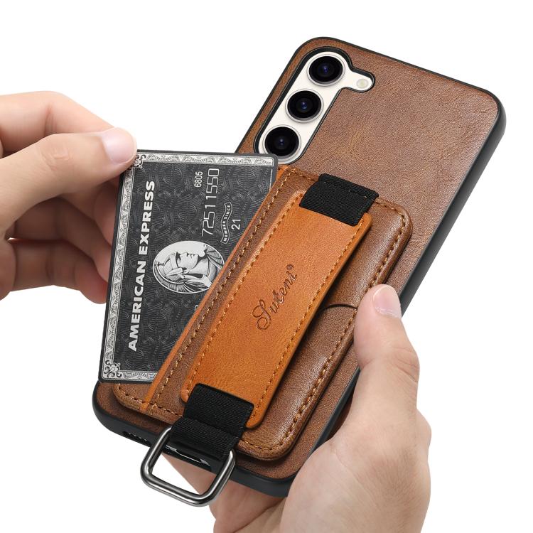For Samsung Galaxy S26+  5G Suteni H13 Card Wallet Wrist Strap Holder PU Phone Case
