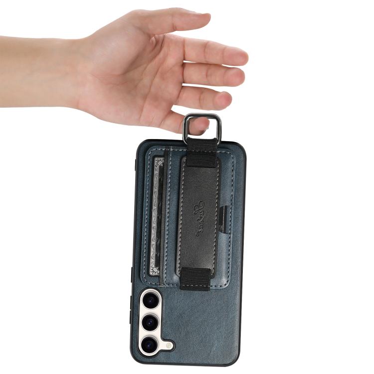 For Samsung Galaxy S26+  5G Suteni H13 Card Wallet Wrist Strap Holder PU Phone Case