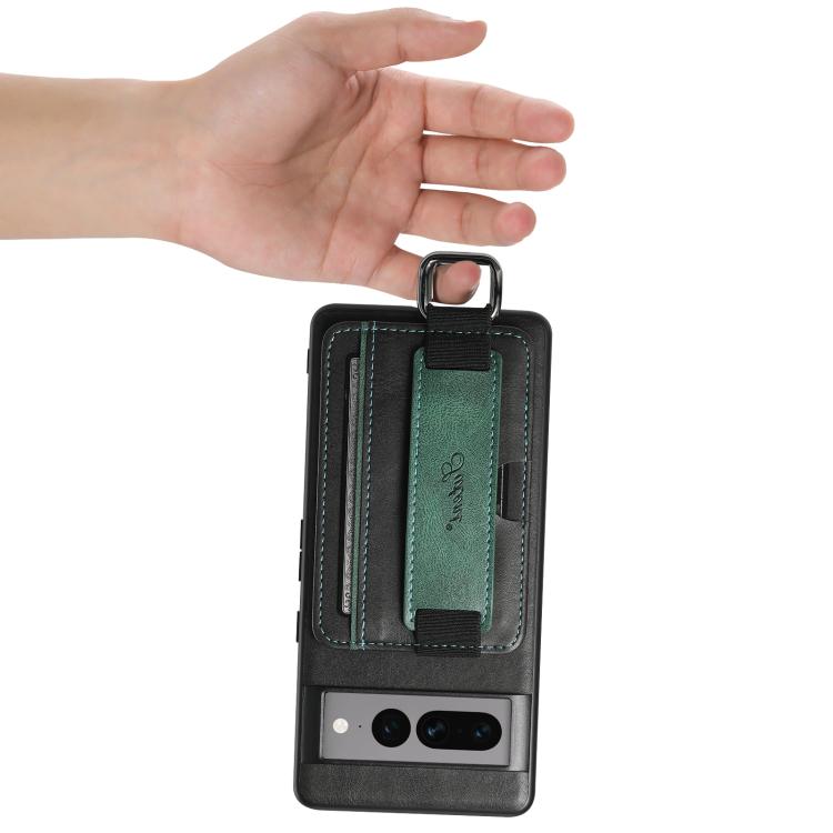 For Googel Pixel 8 Suteni H13 Card Wallet Wrist Strap Holder PU Phone Case