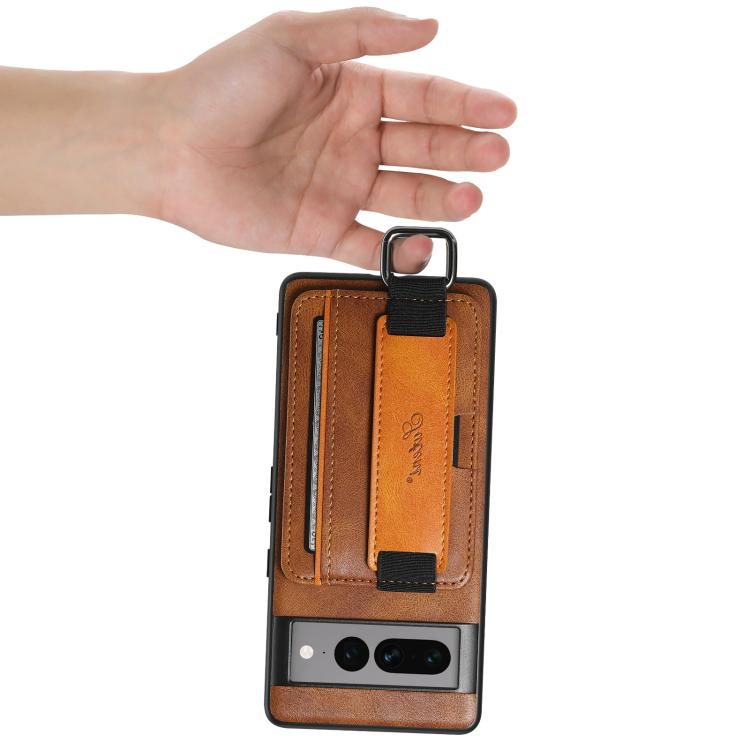For Googel Pixel 8 Suteni H13 Card Wallet Wrist Strap Holder PU Phone Case
