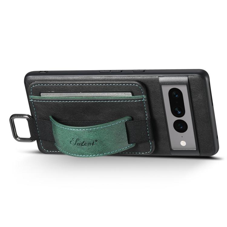 For Googel Pixel 9 Suteni H13 Card Wallet Wrist Strap Holder PU Phone Case