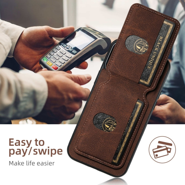 For iPhone 16 Suteni H02 Litchi Leather Card Wallet Stand Back Phone Case