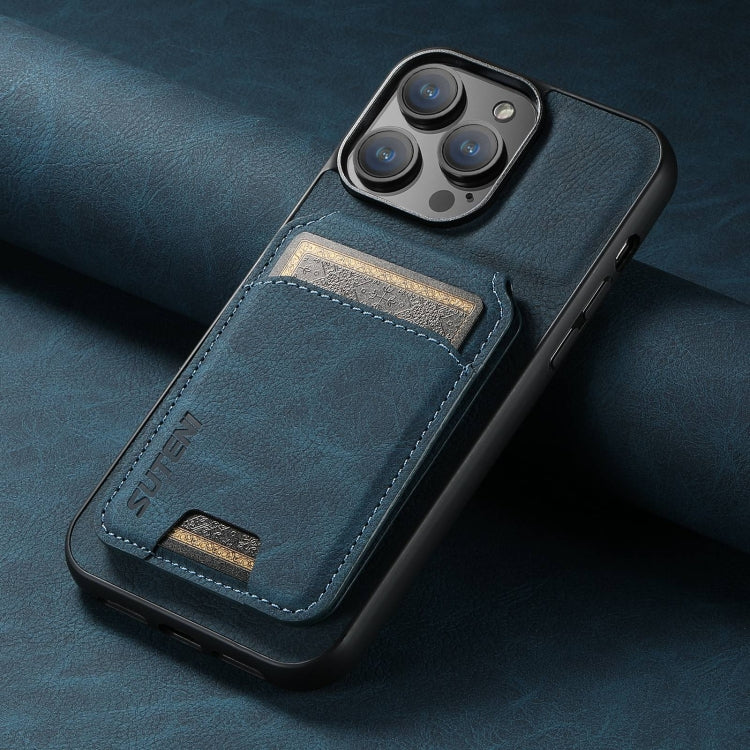For iPhone 16 Suteni H02 Litchi Leather Card Wallet Stand Back Phone Case