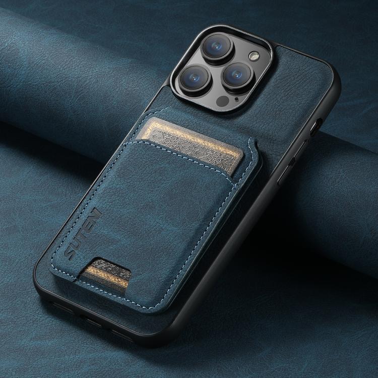 For iPhone 17e / 16e Suteni H02 Litchi Leather Card Wallet Stand Back Phone Case
