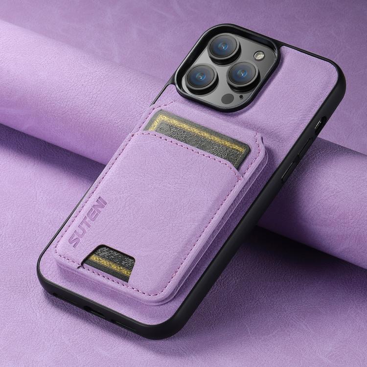 For iPhone 17e / 16e Suteni H02 Litchi Leather Card Wallet Stand Back Phone Case