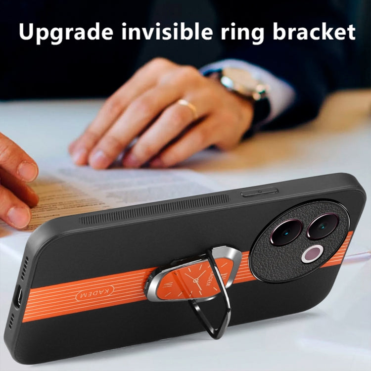 For  vivo Y200i Magnetic Litchi Leather Back Phone Case with Holder