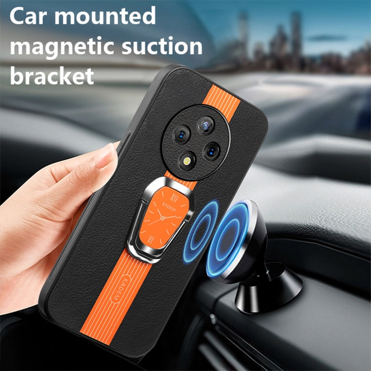 For vivo Y300 Pro Magnetic Litchi Leather Back Phone Case with Holder