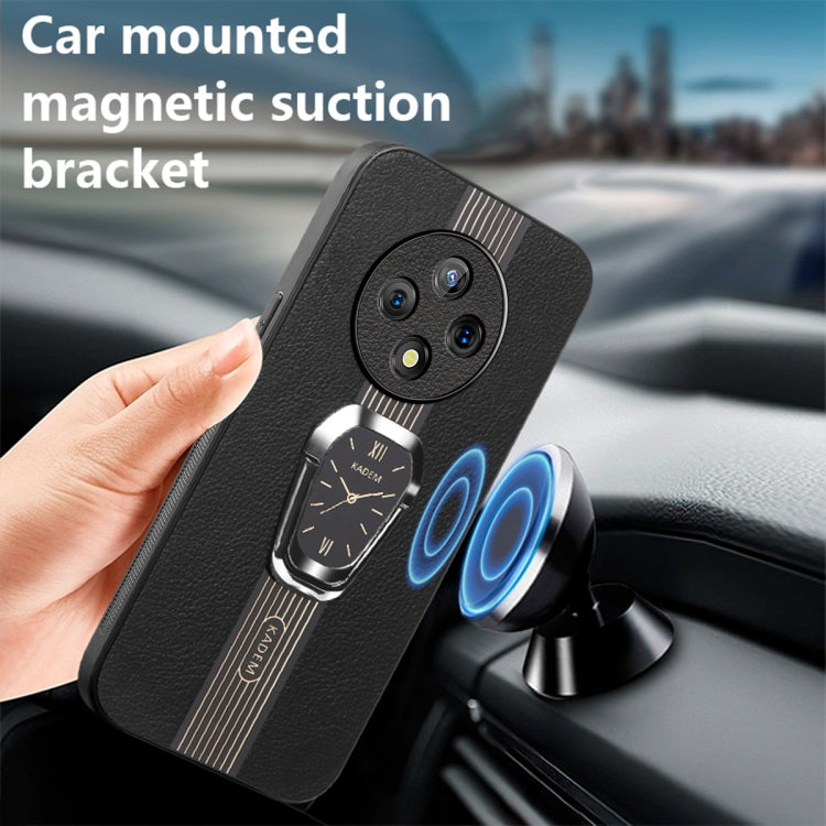 For vivo Y300 Pro Magnetic Litchi Leather Back Phone Case with Holder