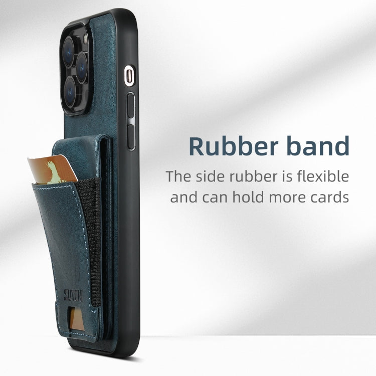 For iPhone 16 Suteni H03 Oil Wax Leather Wallet Stand Back Phone Case