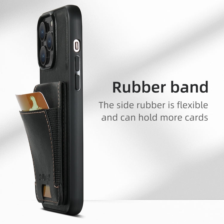 For iPhone 16 Plus Suteni H03 Oil Wax Leather Wallet Stand Back Phone Case