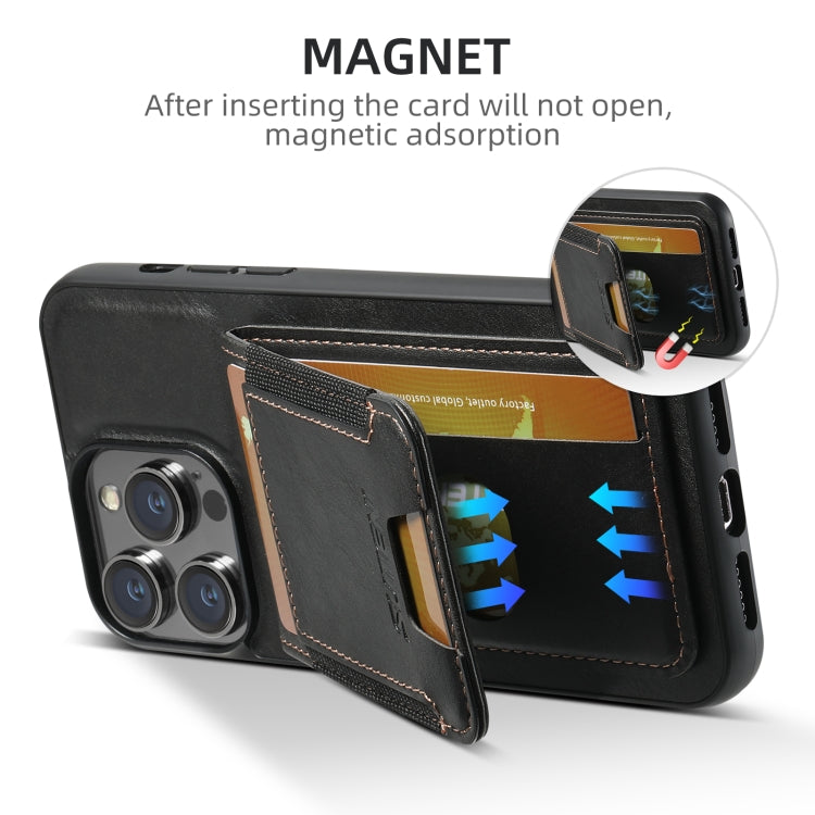 For iPhone 16 Plus Suteni H03 Oil Wax Leather Wallet Stand Back Phone Case