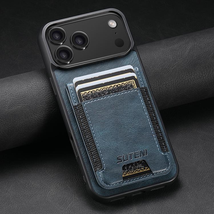 For iPhone 17 Pro Max Suteni H03 Oil Wax Leather Wallet Stand Back Phone Case