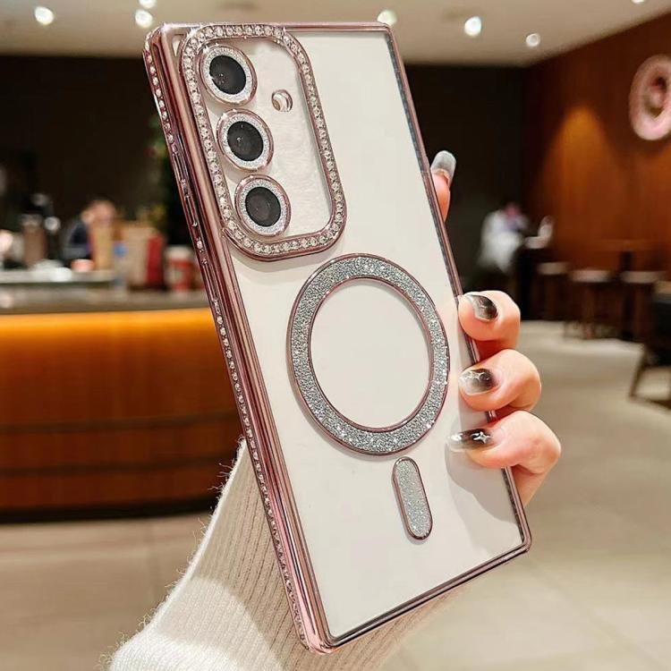 For Samsung Galaxy S24 FE 5G Diamond Gradient Plated MagSafe TPU Phone Case