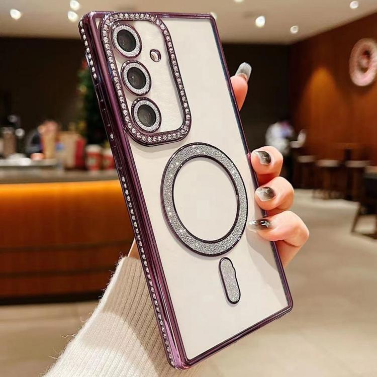 For Samsung Galaxy S25 5G Diamond Gradient Plated MagSafe TPU Phone Case