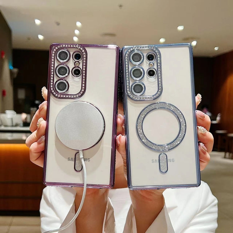 For Samsung Galaxy S24 FE 5G Diamond Gradient Plated MagSafe TPU Phone Case