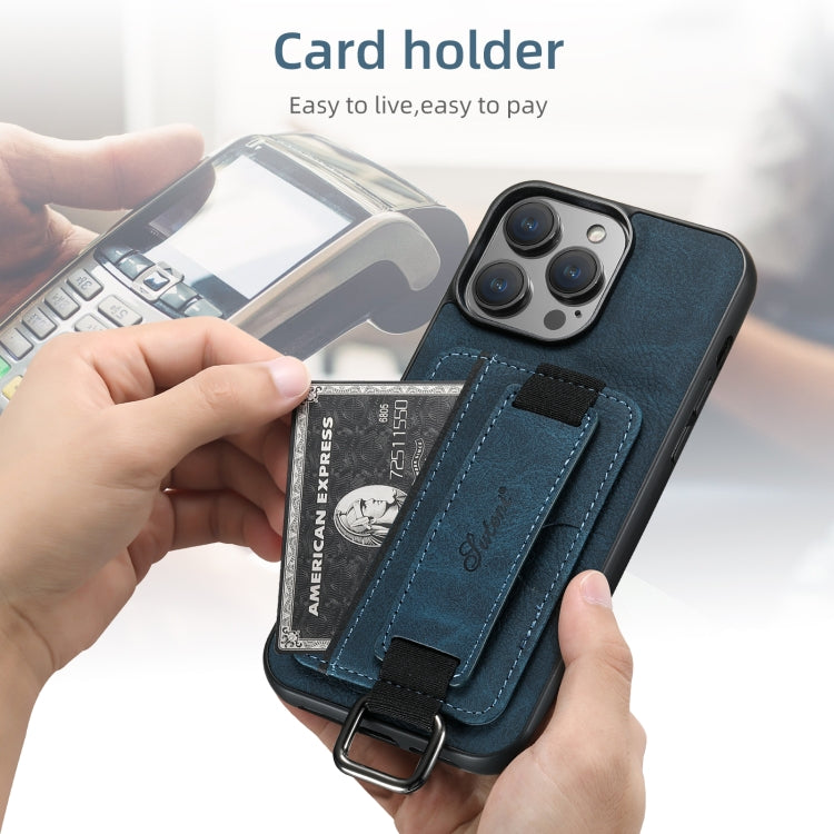 For iPhone 16 Plus Suteni H13 Litchi Leather Wrist Strap Wallet Back Phone Case