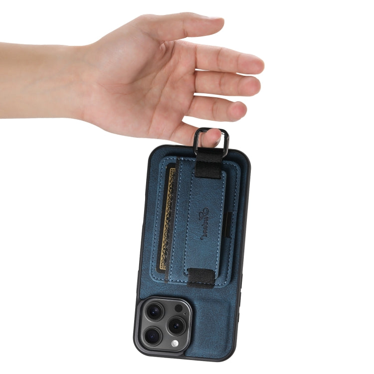 For iPhone 16 Pro Suteni H13 Litchi Leather Wrist Strap Wallet Back Phone Case