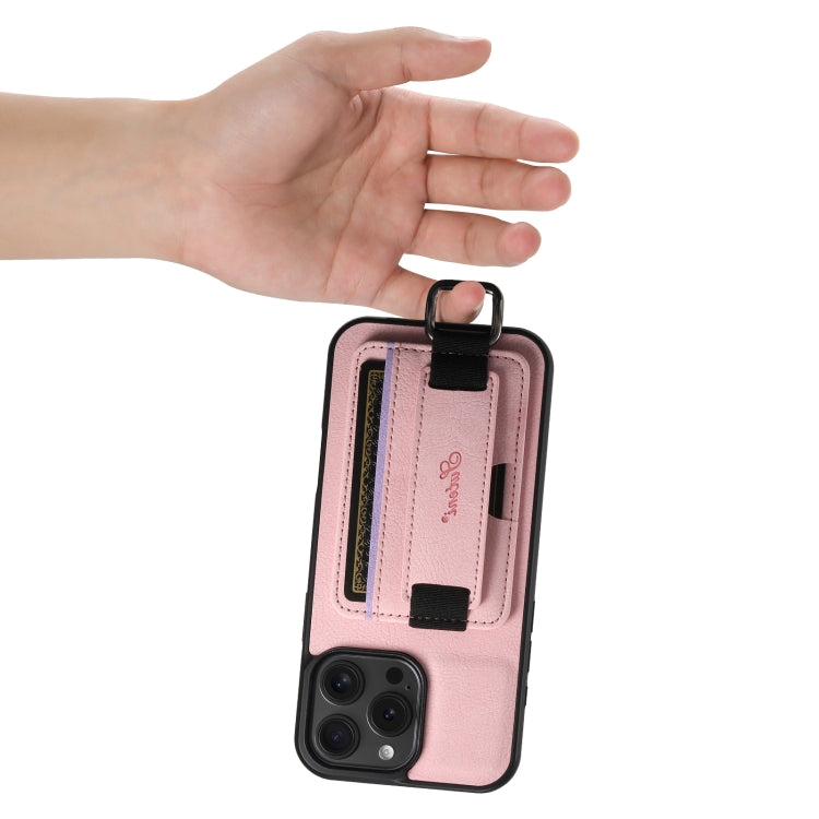 For iPhone 16 Pro Suteni H13 Litchi Leather Wrist Strap Wallet Back Phone Case