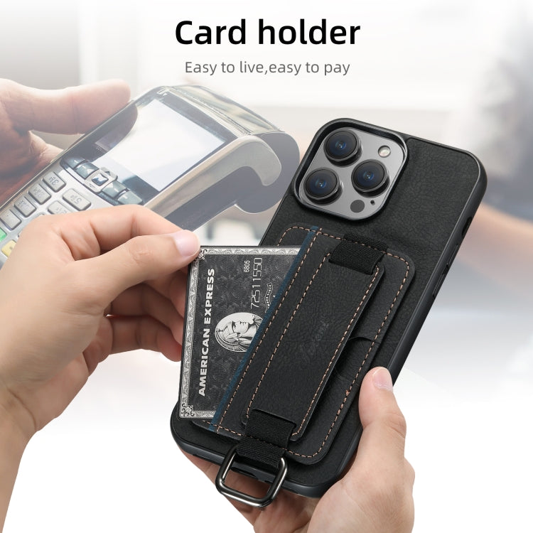 For iPhone 16 Suteni H13 Litchi Leather Wrist Strap Wallet Back Phone Case