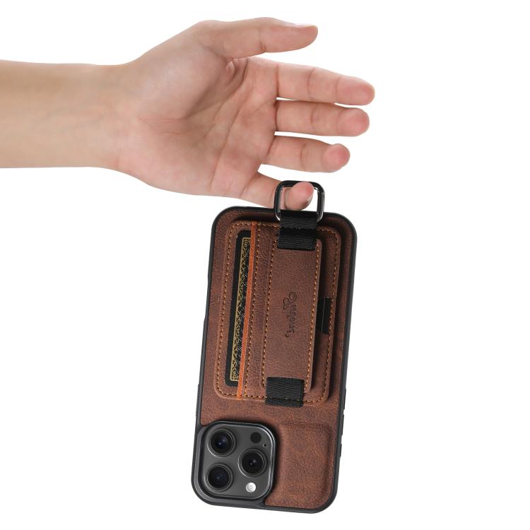 For iPhone 17e / 16e Suteni H13 Litchi Leather Wrist Strap Wallet Back Phone Case