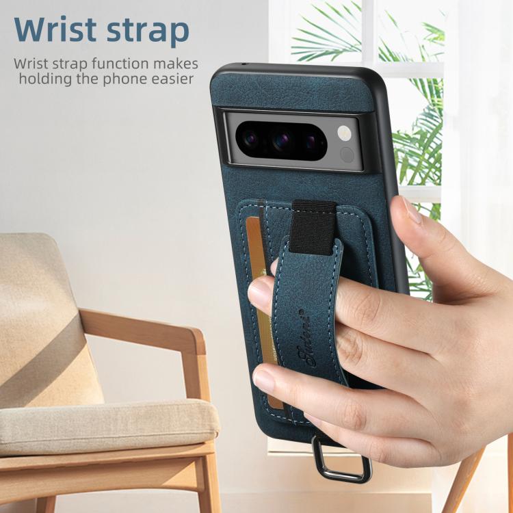 For Google Pixel 9 Pro Suteni H13 Litchi Leather Wrist Strap Wallet Back Phone Case