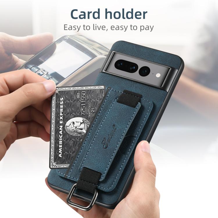 For Google Pixel 9 Pro Suteni H13 Litchi Leather Wrist Strap Wallet Back Phone Case
