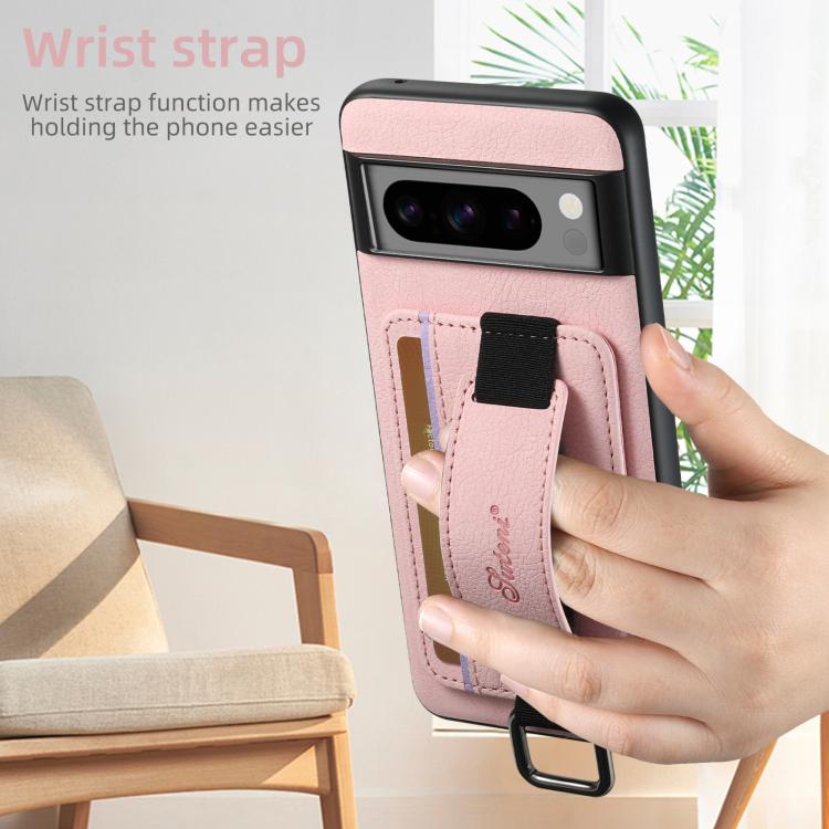 For Google Pixel 9 Pro Suteni H13 Litchi Leather Wrist Strap Wallet Back Phone Case