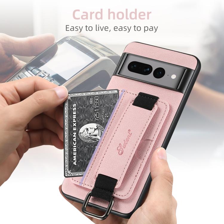 For Google Pixel 9 Pro XL Suteni H13 Litchi Leather Wrist Strap Wallet Back Phone Case
