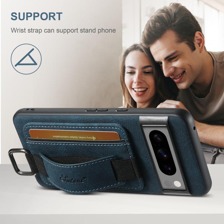 For Google Pixel 10 Pro XL Suteni H13 Litchi Leather Wrist Strap Wallet Back Phone Case
