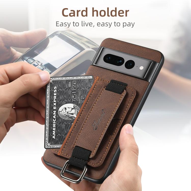 For Google Pixel 10 Suteni H13 Litchi Leather Wrist Strap Wallet Back Phone Case