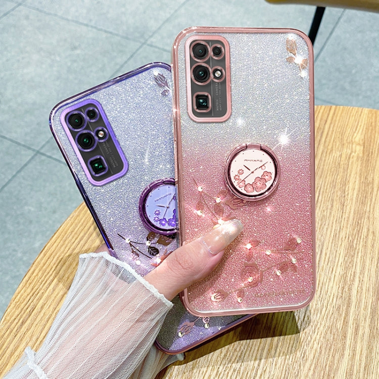 For Honor 30 Gradient Glitter Immortal Flower Ring All-inclusive Phone Case