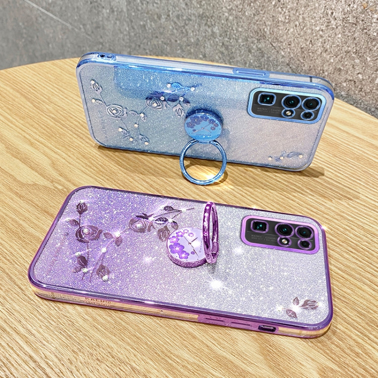 For Honor 30 Gradient Glitter Immortal Flower Ring All-inclusive Phone Case