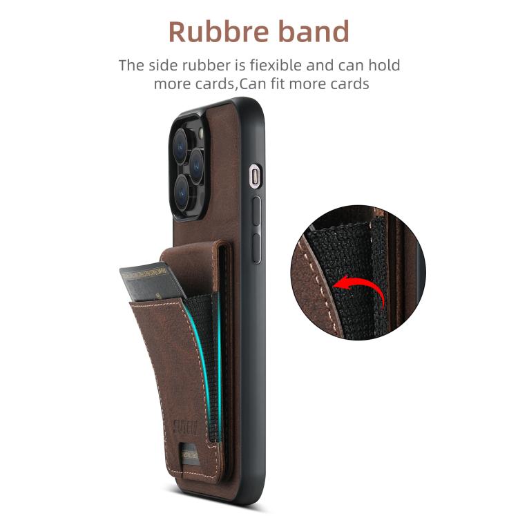 For iPhone 17e / 16e Suteni H03 Litchi Leather Card Bag Stand Back Phone Case