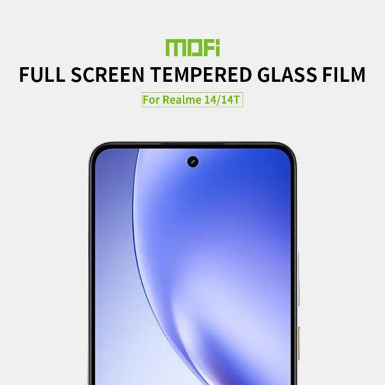 For Realme 14 / 14T MOFI 9H 2.5D Full Screen Tempered Glass Film - Black